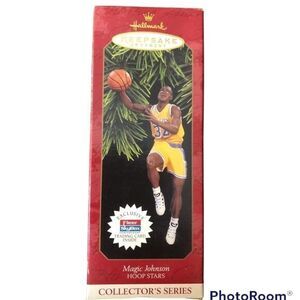 Hallmark 1997 keepsake Magic Johnson hoop stars collectors series Fleer Card‎